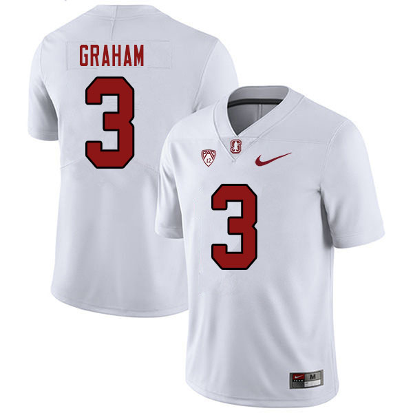 Men #3 Marcus Graham Stanford Cardinal College Football Jerseys Sale-White
